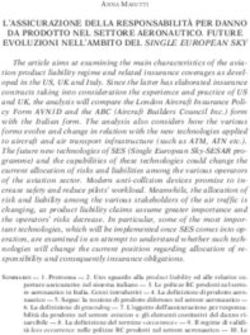L'ASSICURAZIONE DELLA RESPONSABILITÀ PER DANNO DA PRODOTTO NEL SETTORE AERONAUTICO. FUTURE EVOLUZIONI NELL'AMBITO DEL SINGLE EUROPEAN SKY