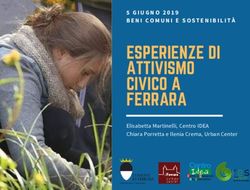 ESPERIENZE DI ATTIVISMO CIVICO A FERRARA - 5 GIUGNO 2019 BENI COMUNI E SOSTENIBILITÀ