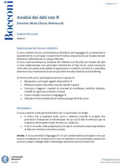 Analisi dei dati con R - Docente: Maria Chiara Debernardi
