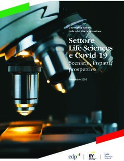 Settore Life Sciences e Covid-19 - Scenario, impatti, prospettive L'economia italiana, dalla crisi alla ricostruzione - EY