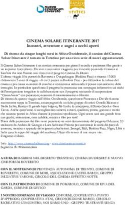 CINEMA SOLARE ITINERANTE 2017 - Incontri, avventure e sogni a occhi aperti