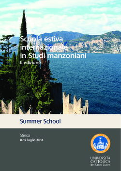 Scuola estiva internazionale in Studi manzoniani - II edizione Summer School