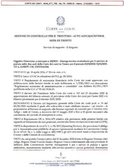 CORTE DEI CONTI SEZIONE DI CONTROLLO PER IL TRENTINO - ALTO ADIGF/SÙDTIROL SEDE DI TRENTO