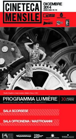 PROGRAMMA LUMIÈRE - DICEMBRE 2014 ANNO XXX / N. 10 - Cineteca di Bologna
