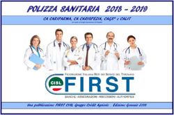POLIZZA SANITARIA 2018 2019 - CA CARIPARMA, CA CARISPEZIA, CAGS* e CALIT - Una pubblicazione FIRST CISL Gruppo Crédit Agricole - Edizione ...