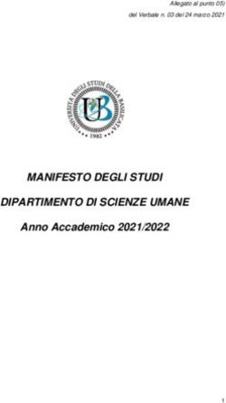 MANIFESTO DEGLI STUDI DIPARTIMENTO DI SCIENZE UMANE - Anno Accademico 2021/2022