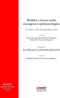 Welfare e lavoro nella emergenza epidemiologica - Moodle ...