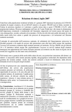 Ministero della Salute Commissione "Salute e Immigrazione"