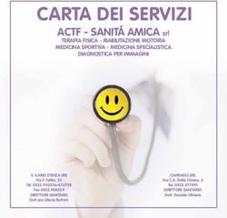 CARTA DEI SERVIZI ACTF - SANITÁ AMICA srl - TERAPIA FISICA - RIABILITAZIONE MOTORIA MEDICINA SPORTIVA - MEDICINA SPECIALISTICA - Bianalisi