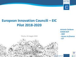 European Innovation Councili - EIC Pilot 2018-2020 - Antonio Carbone H2020 NCP - SME - AREA Science Park
