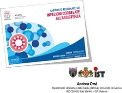 ANDREA ORSI DIPARTIMENTO DI SCIENZE DELLA SALUTE (DISSAL), UNIVERSITÀ DI GENOVA IRCCS AOU SAN MARTINO - IST, GENOVA - PANACEA SCS