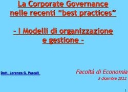 LA CORPORATE GOVERNANCE NELLE RECENTI "BEST PRACTICES" - I MODELLI DI ORGANIZZAZIONE E GESTIONE - DOTT.LORENZOG.PASCALI FACOLTÀDIECONOMIA