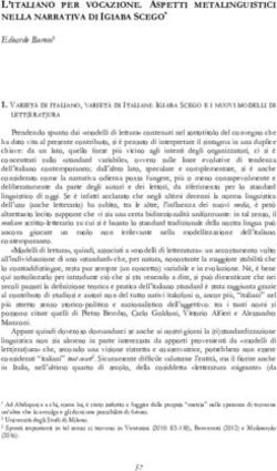 L'ITALIANO PER VOCAZIONE. ASPETTI METALINGUISTICI NELLA NARRATIVA DI IGIABA SCEGO* - Riviste UNIMI