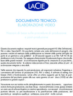DOCUMENTO TECNICO: ELABORAZIONE VIDEO - Nozioni di base sulle procedure di produzione e post-produzione