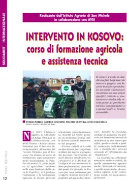 INTERVENTO IN KOSOVO: corso di formazione agricola e assistenza tecnica