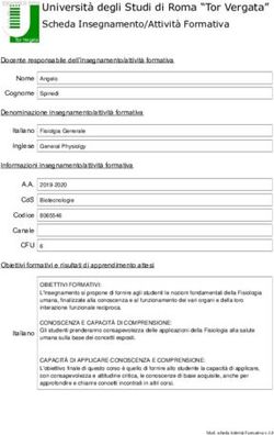 Università degli Studi di Roma "Tor Vergata" Scheda Insegnamento/Attività Formativa