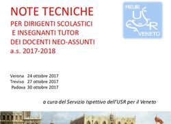 NOTE TECNICHE PER DIRIGENTI SCOLASTICI E INSEGNANTI TUTOR DEI DOCENTI NEO-ASSUNTI a.s. 2017-2018 - USR Veneto