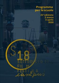 Programma per le scuole - 21a edizione 2 marzo 3 aprile 2020 - Sottodiciotto Film Festival