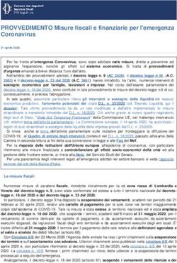 PROVVEDIMENTO Misure fiscali e finanziarie per l'emergenza Coronavirus