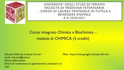 Corso integrato Chimica e Biochimica - modulo di CHIMICA (5 crediti)