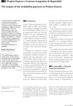 I l Project finance e il canone integrativo di disponibilit&agrave; The impact of the availability payment on Project finance