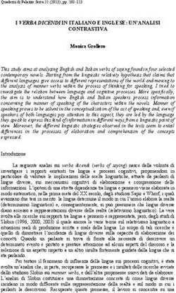 I VERBA DICENDI IN ITALIANO E INGLESE: UN'ANALISI CONTRASTIVA