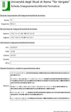 Università degli Studi di Roma "Tor Vergata" Scheda Insegnamento/Attività Formativa