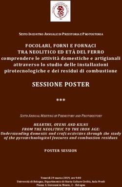 SESSIONE POSTER FOCOLARI, FORNI E FORNACI TRA NEOLITICO ED ET&Agrave; DEL FERRO - Istituto Italiano di Preistoria e Protostoria
