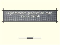 Miglioramento genetico del mais: scopi e metodi