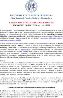 UNIVERSIT&Agrave; DEGLI STUDI DI PERUGIA - Dipartimento di Chimica, Biologia e Biotecnologie LAUREA MAGISTRALE IN SCIENZE CHIMICHE