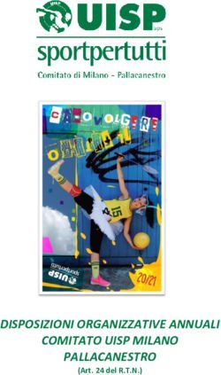 DISPOSIZIONI ORGANIZZATIVE ANNUALI COMITATO UISP MILANO PALLACANESTRO - (Art. 24 del R.T.N.) - Sda Pallacanestro Uisp Milano