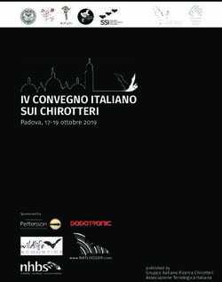 IV CONVEGNO ITALIANO SUI CHIROTTERI - Padova, 17-19 ottobre 2019 - published by Gruppo Italiano Ricerca Chirotteri Associazione Teriologica ...