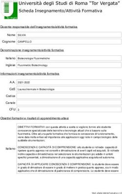 Universit&agrave; degli Studi di Roma "Tor Vergata" Scheda Insegnamento/Attivit&agrave; Formativa