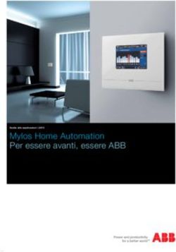 Mylos Home Automation Per essere avanti, essere ABB - Contatti
