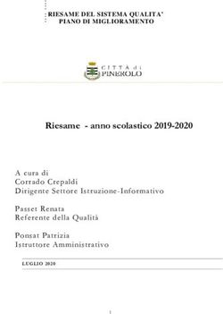 Riesame - anno scolastico 2019-2020 - RIESAME DEL SISTEMA QUALITA' PIANO DI MIGLIORAMENTO - Comune di Pinerolo