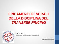 LINEAMENTI GENERALI DELLA DISCIPLINA DEL - TRANSFER PRICING ODCEC Pisa