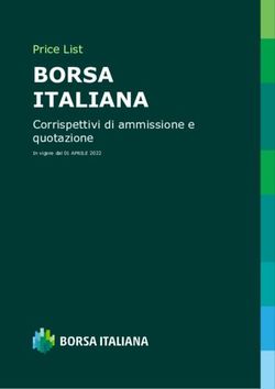 BORSA ITALIANA Corrispettivi di ammissione e quotazione - Price List