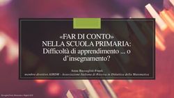 "FAR DI CONTO" NELLA SCUOLA PRIMARIA: Difficoltà di apprendimento ... o d'insegnamento? Anna Baccaglini-Frank