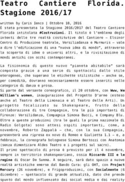 Teatro Cantiere Florida. Stagione 2016/17