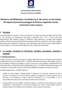 Relazione sull'affidamento a Trenitalia S.p.A. dei servizi, su rete statale, di trasporto ferroviario passeggeri di interesse regionale e locale ...