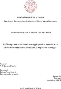 Profilo organico volatile del formaggio prodotto con latte da allevamento stallino di fondovalle o da pascolo in malga - Core
