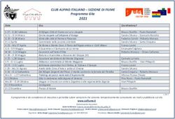 CLUB ALPINO ITALIANO - SEZIONE DI FIUME - Programma Gite