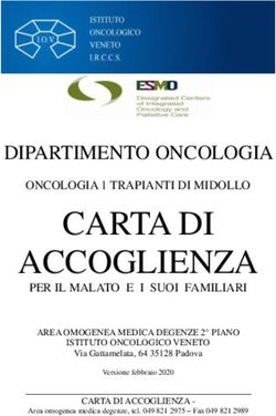 CARTA DI ACCOGLIENZA DIPARTIMENTO ONCOLOGIA - Istituto Oncologico Veneto