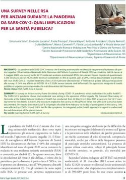 UNA SURVEY NELLE RSA PER ANZIANI DURANTE LA PANDEMIA DA SARS-COV-2: QUALI IMPLICAZIONI PER LA SANITÀ PUBBLICA? - ISS