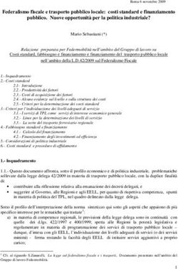 Federalismo fiscale e trasporto pubblico locale: costi standard e finanziamento pubblico. Nuove opportunità per la politica industriale?