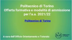 Politecnico di Torino Offerta formativa e modalità di ammissione per l'a.a. 2021/22