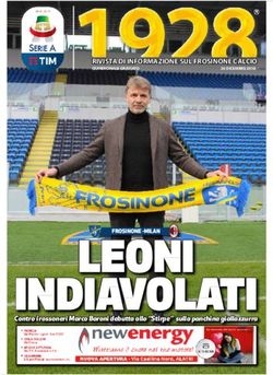 LEONI INDIAVOLATI - RIVISTA DI INFORMAZIONE SUL FROSINONE CALCIO - Contro i rossoneri Marco Baroni debutta allo "Stirpe" sulla panchina giallazzurra