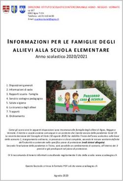 INFORMAZIONI PER LE FAMIGLIE DEGLI ALLIEVI ALLA SCUOLA ELEMENTARE - Istituto Scolastico Comunale Agno
