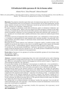 Gli indicatori della speranza di vita in buona salute