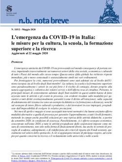 L'emergenza da COVID-19 in Italia: le misure per la cultura, la scuola, la formazione superiore e la ricerca - le misure per la cultura ...